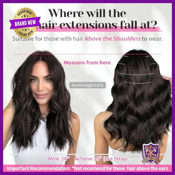 6-Piece Clip-In Synthetic Hair Extensions 14 Inch Wavy Curly main image 3